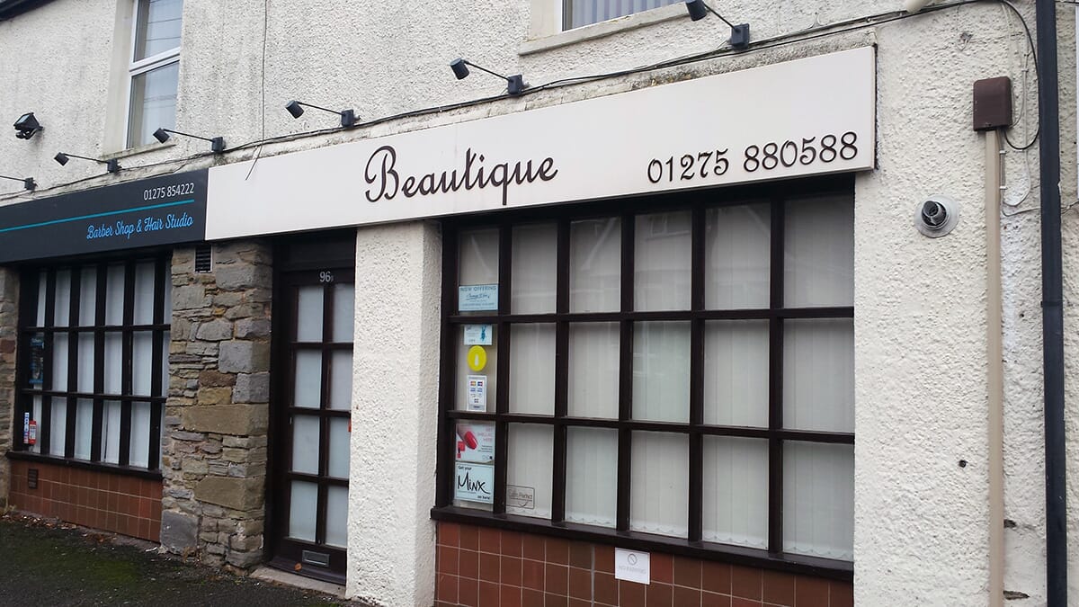 Folded Tray Shop Sign in Bristol